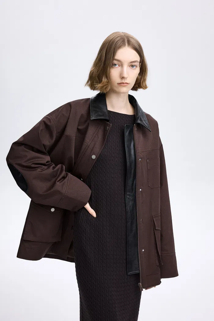 Beth Detachable Windproof Hooded Jacket in Washed Cotton