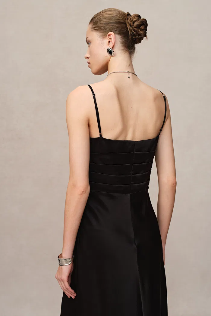Rosa Lace Panel Slip Dress in Premium Japanese Soalonâ¢