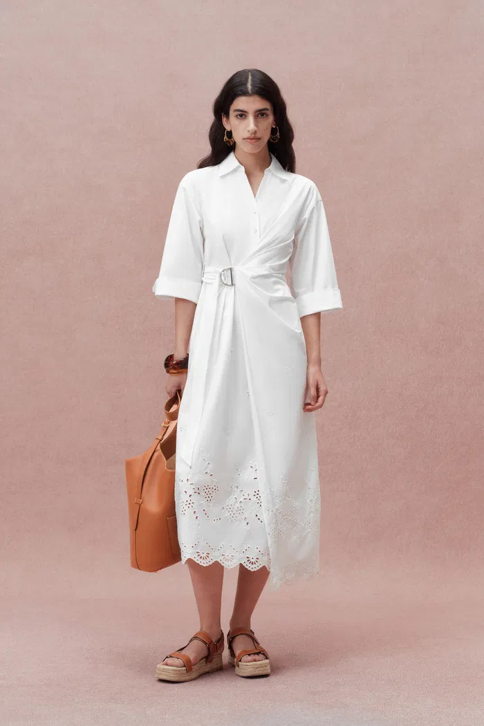Levi Wrap Shirt Dress in Premium Cotton Poplin