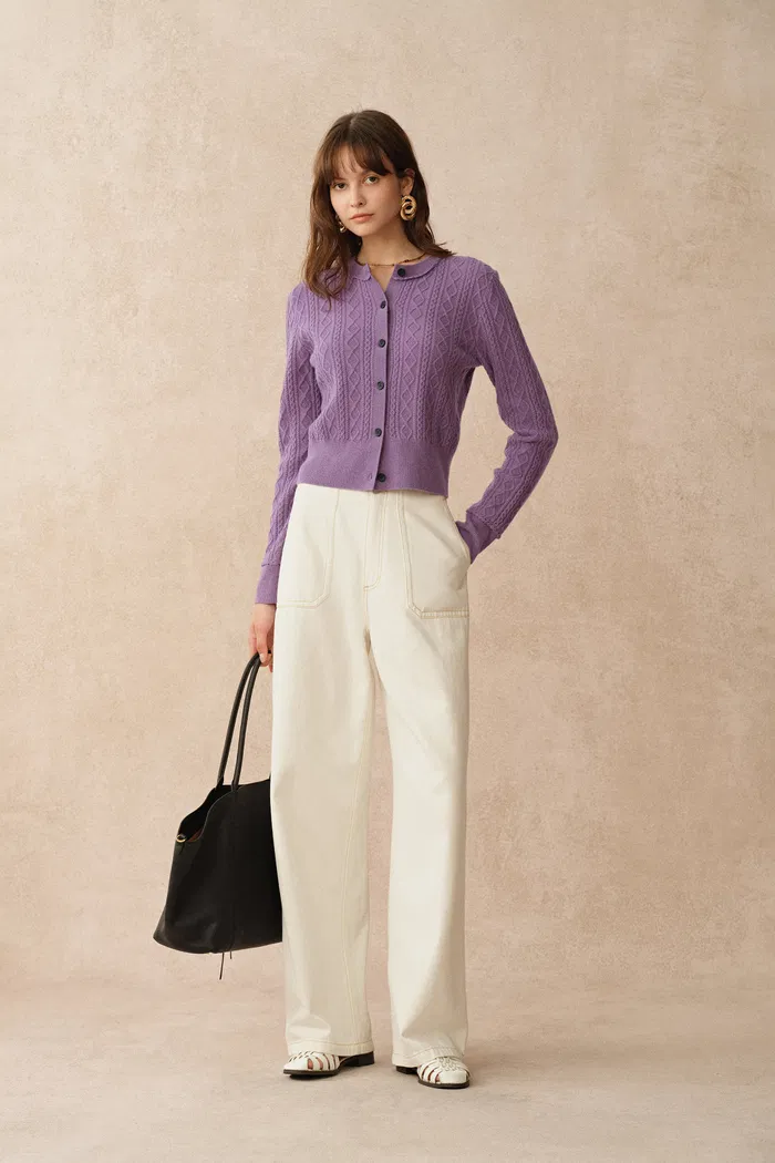 5083-jinji-purple-lace-trim-light-short-cardigan-in-wool-cable-knit-1.webp