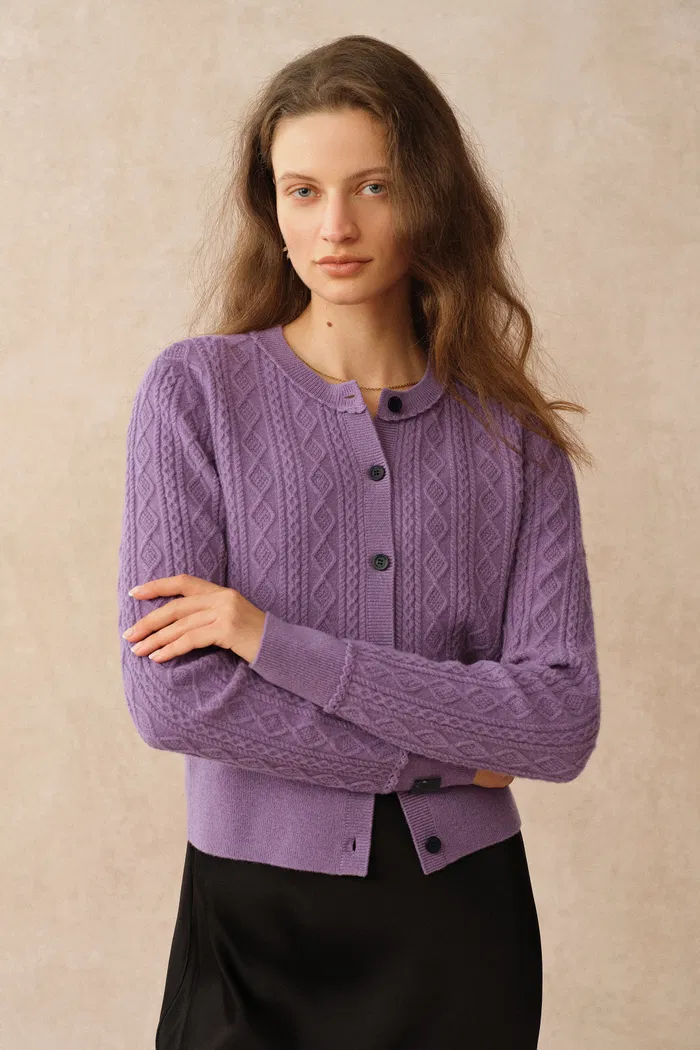 5083-jinji-purple-lace-trim-light-short-cardigan-in-wool-cable-knit-1.webp