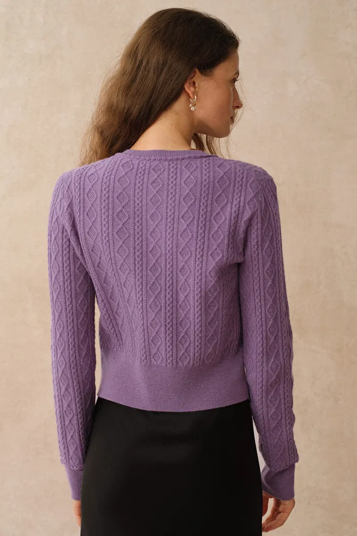 5083-jinji-purple-lace-trim-light-short-cardigan-in-wool-cable-knit-1.webp