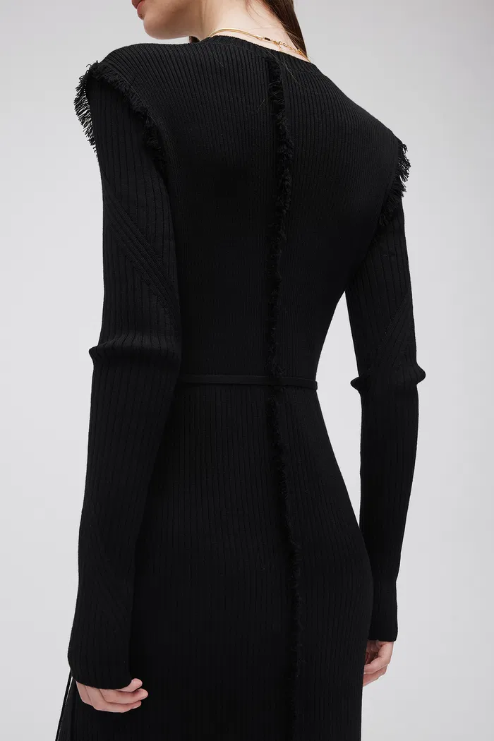 Jessica Long Sleeve Dress in Wool Knit