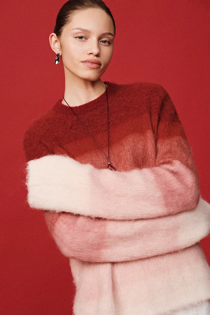 Cherry OmbrÃ© Sweater in Baby Alpaca Blend
