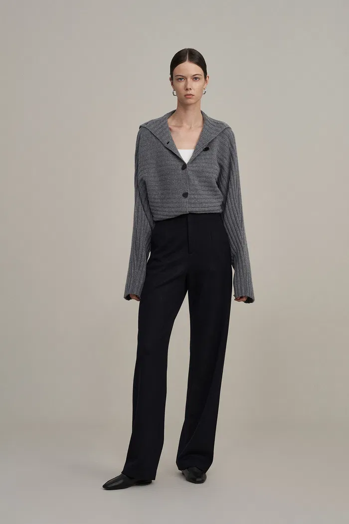 Astrid Straight Leg Suit Pants in Merino Wool Knit