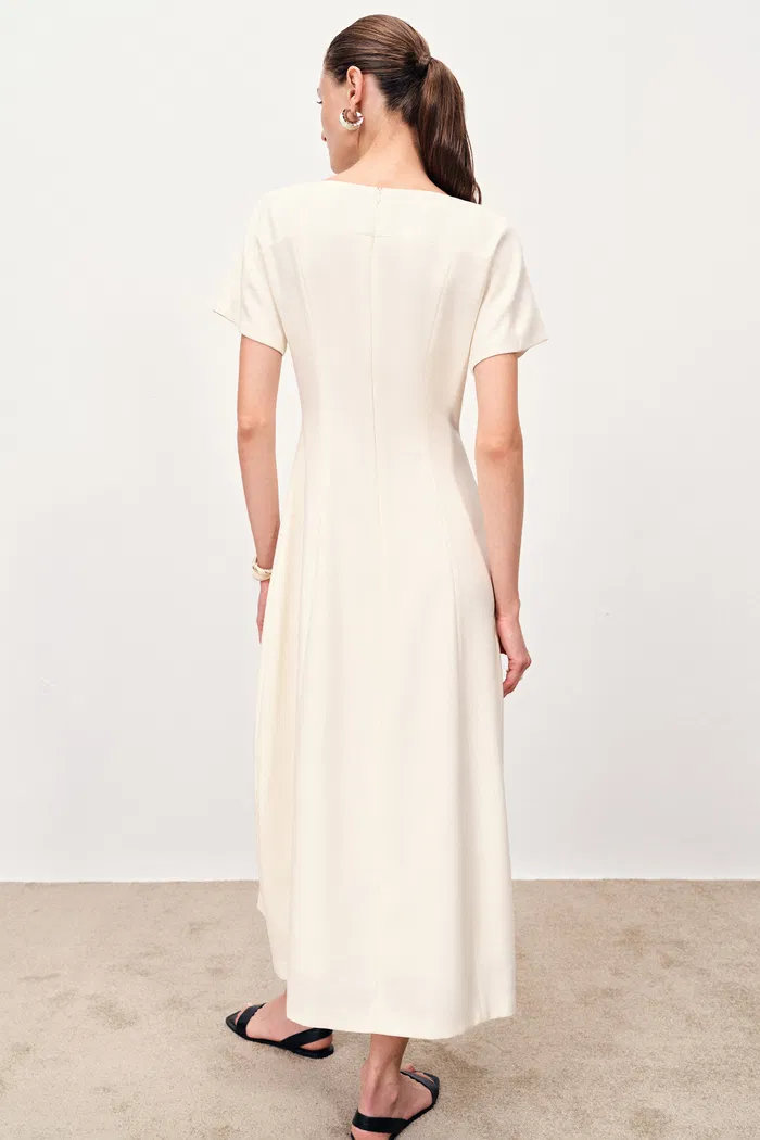 Ebba Boat Neck Dress in Merino Wool Blend