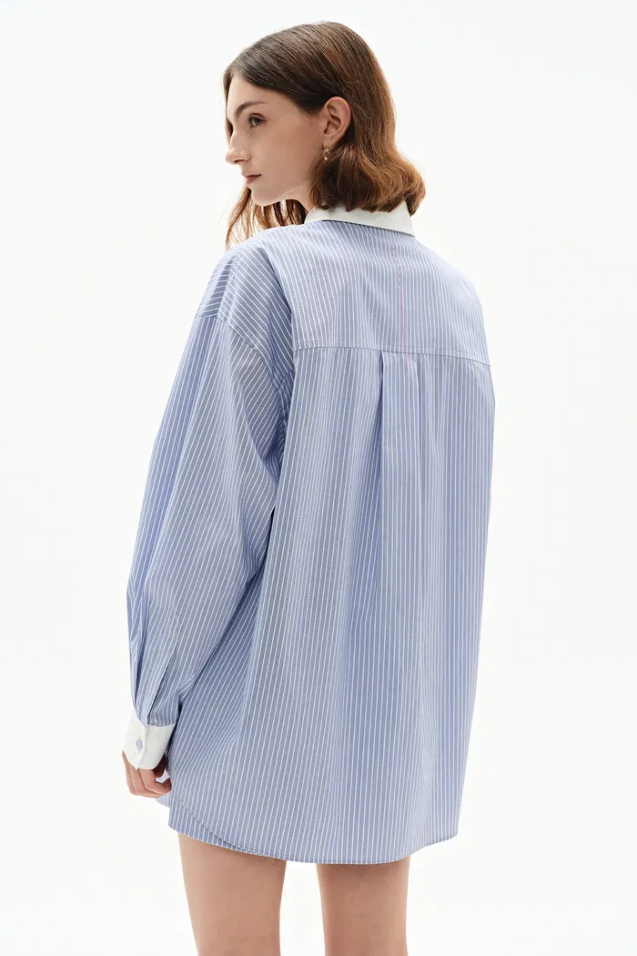 Nao Striped Shirt in Cotton Poplin