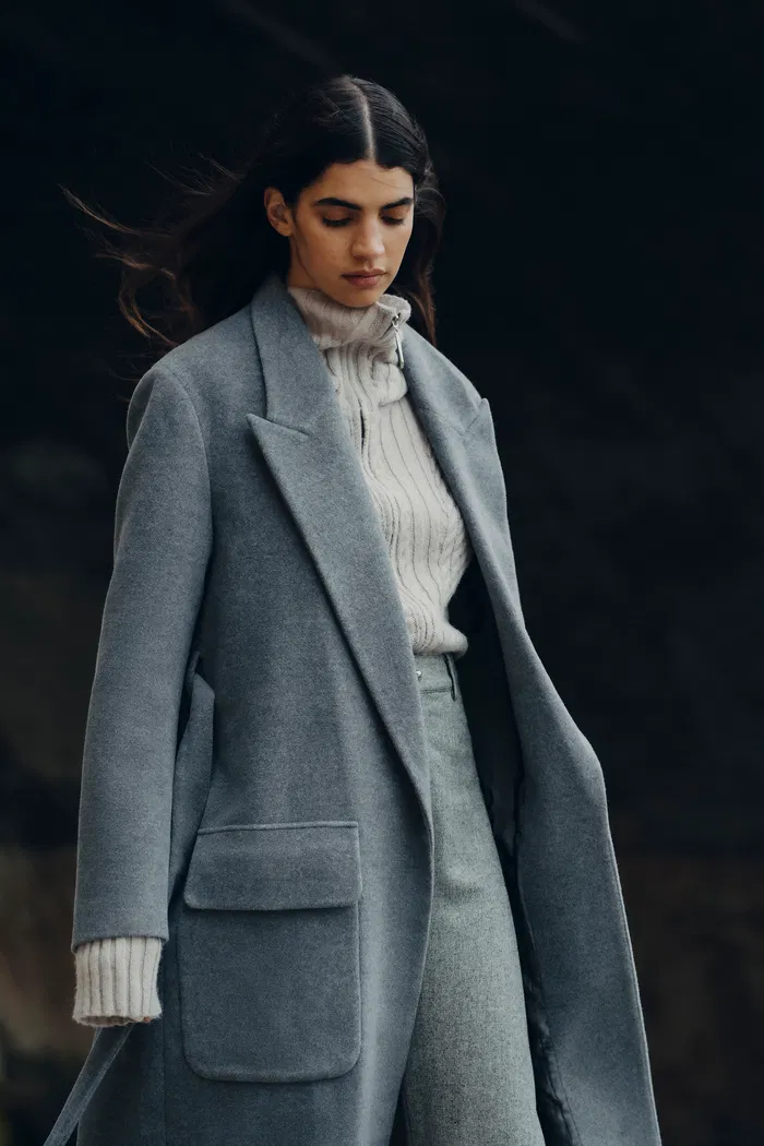 Stanley Lounge Robe Inspired Coat in Wool-Alpaca Melton