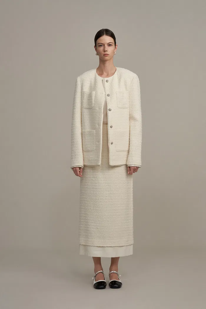 Freja Tweed Jacket in Cotton-Wool Blend