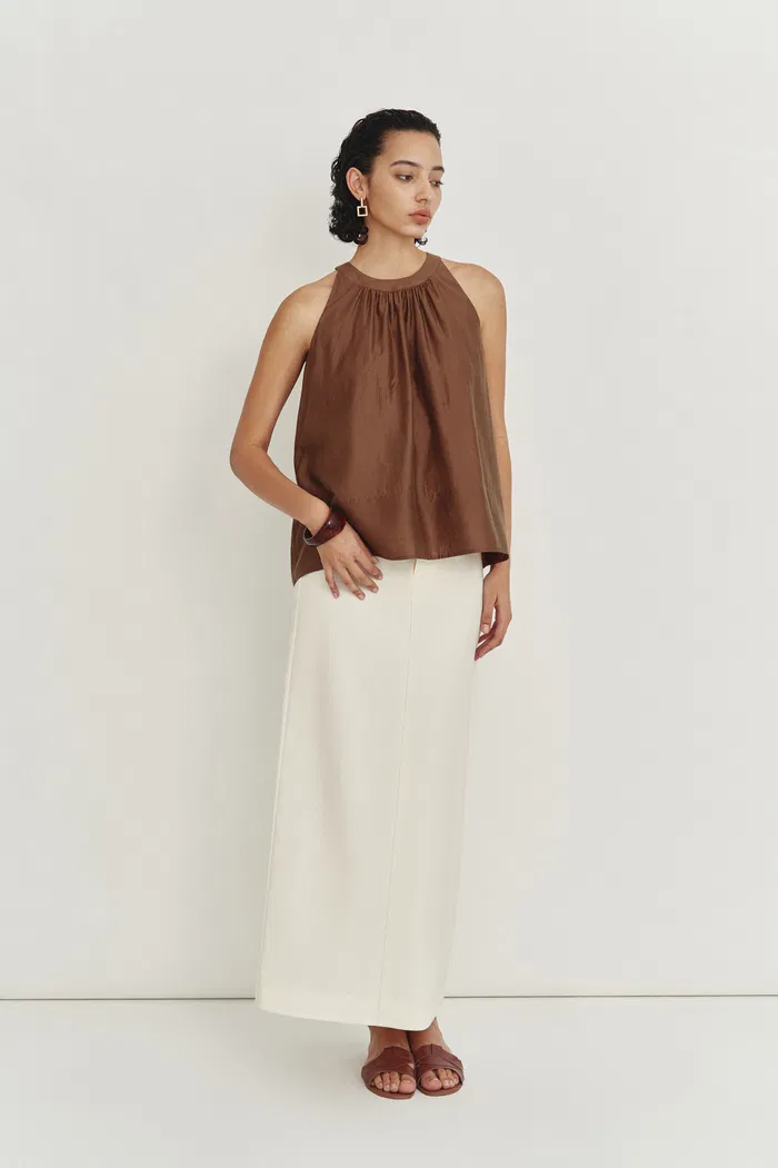 Leah Brown Halter Camisole Top in Lyocell