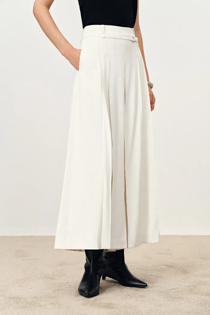 Mignon Anti Transparency Wide Leg Culottes in Lightweight Suiting