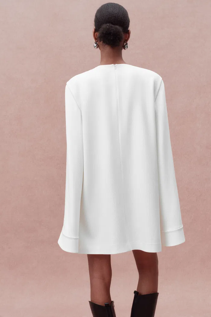 Audrey Pearl Short Cape Dress in Triacetate Blend