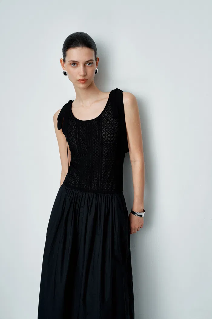 8203-sama-mixed-fabric-maxi-dress-in-stretch-silk-and-micropleat-nylon-1.webp