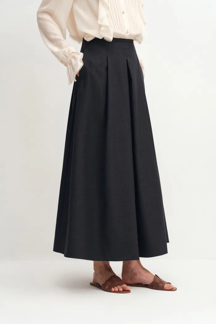 Alina Flared Skirt in Fine Twill Blend