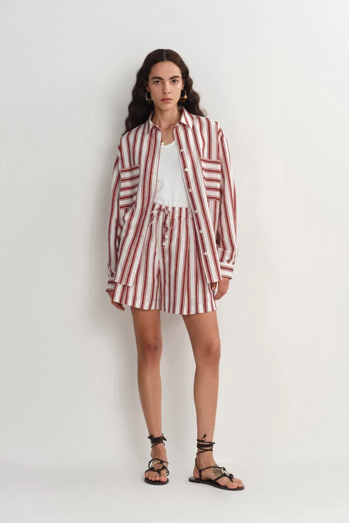 Layal Striped Shirt and Short Matching Set