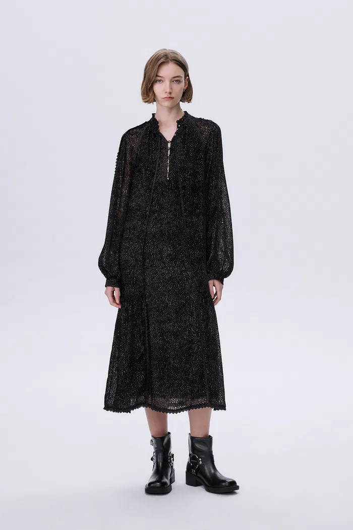 Dakota Lace Cut-Out Dress in Velvet DevorÃ©