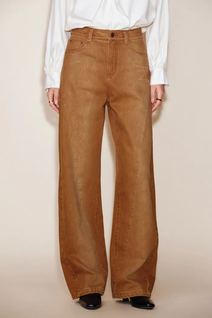 Charlotte Gradient Barrel Leg Jeans in Cotton Denim