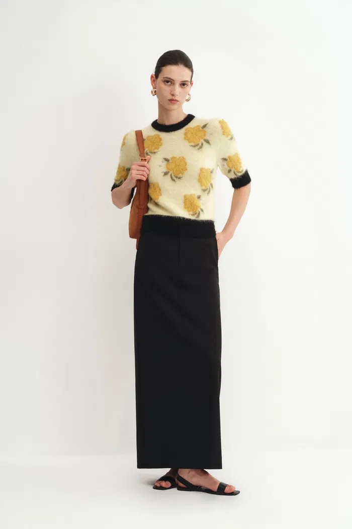 Olympe Jacquard Sweater in Alpaca-Merino Knit