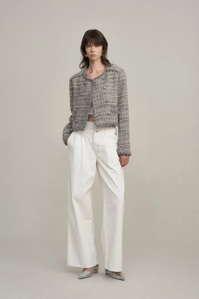 PensÃ©e Double-Breasted Jacket in Lurex Tweed