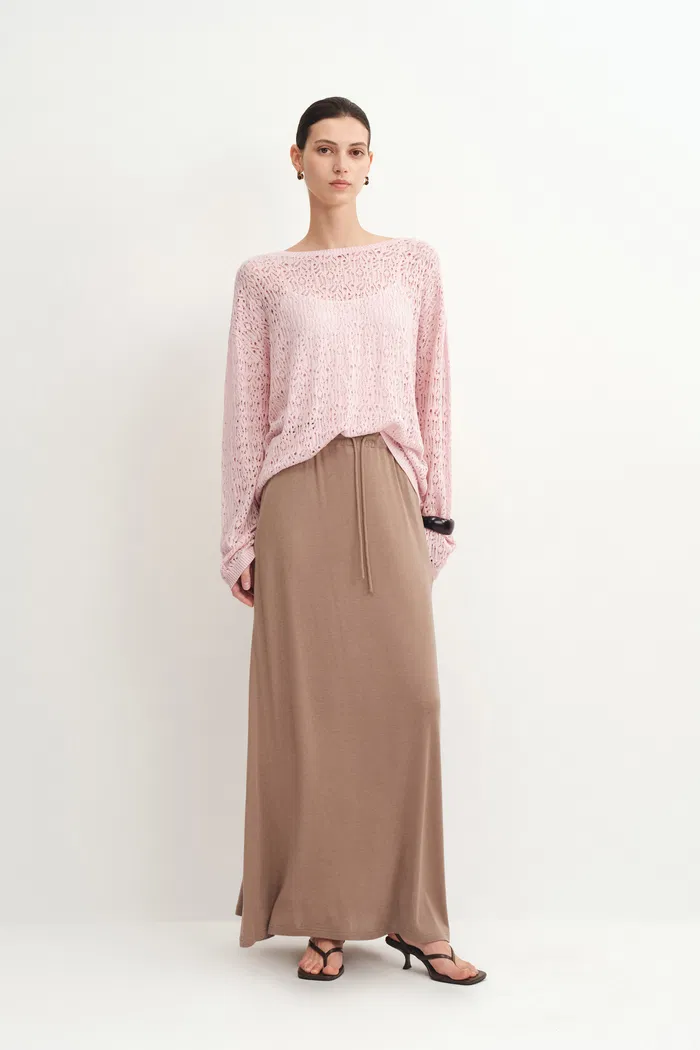 Nicole Reversible Front or Back Sweater in Triacetate with Cashmere Knit