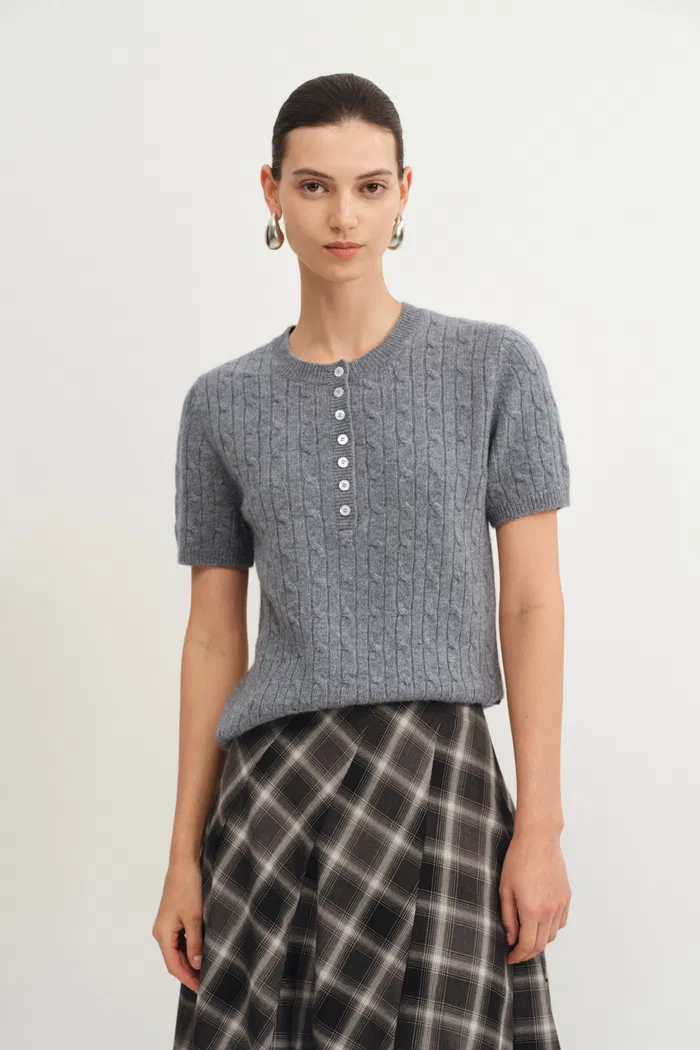Fate Cable Top in Australian Wool Blend Knit
