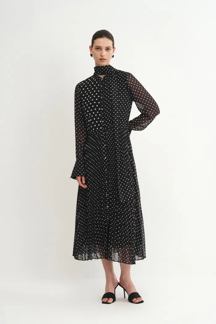 Ellie Polka Dot Dress in Chiffon