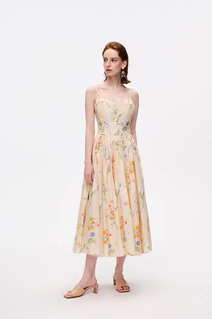 Marie Flora Print Corset Dress