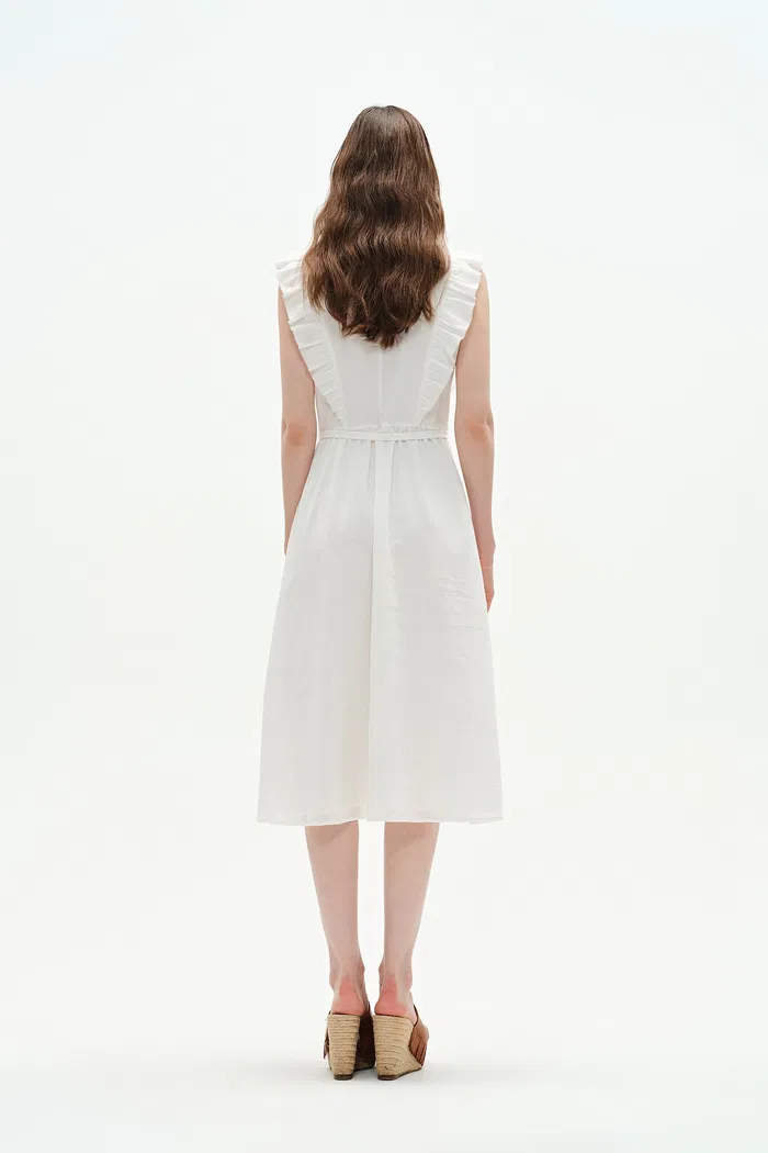Lucy Sleeveless Dress in Cotton Poplin