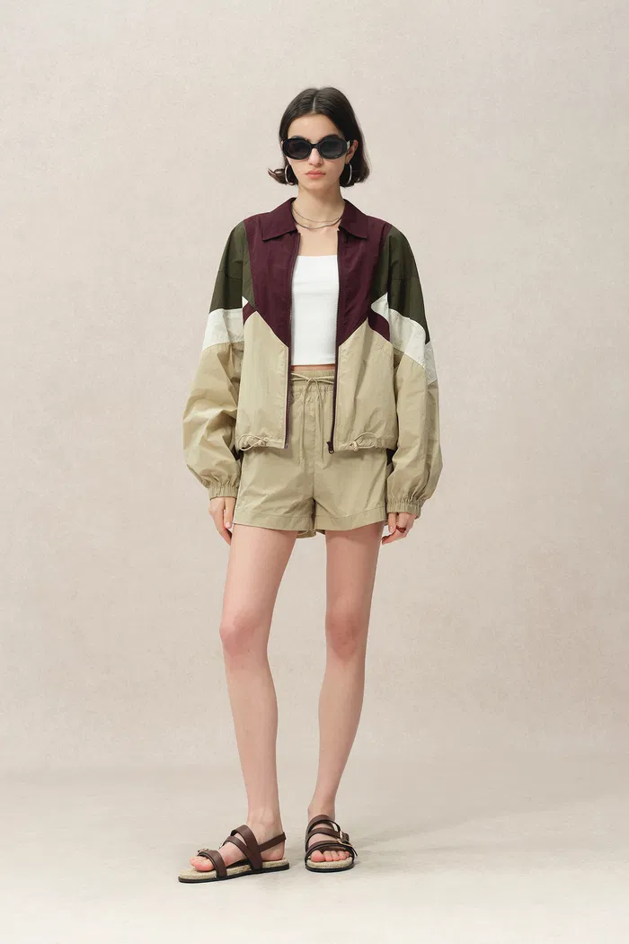 Trea Tracksuit Jacket and Track Shorts Set in Water Resistant Nylon